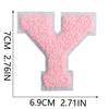 7Cm White Background Pink Character Embroidery Cloth Sticker English Towel Embroidery Letter Computer Embroidery Chapter Boy Embroidery Post