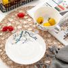 Kávový šálek s podšálkem z jemného kostního porcelánu s motivem kvetoucí švestky 300ml, barevné květiny, porcelánový čajový šálek s podšálkem