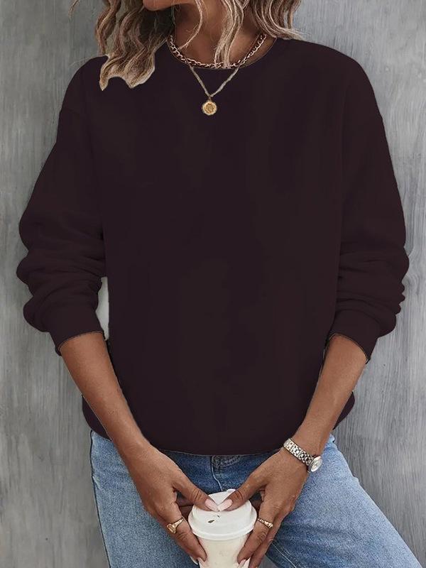 2023 Autumn/Winter Velvet Round Neck Sweatshirt - Casual Loose Women's Top