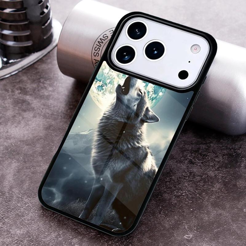 Wolf Moon Howl Phone Case For iPhone 17,16e,15,14,13,12,11,Mini,Pro,MAX soft Silicone Cover