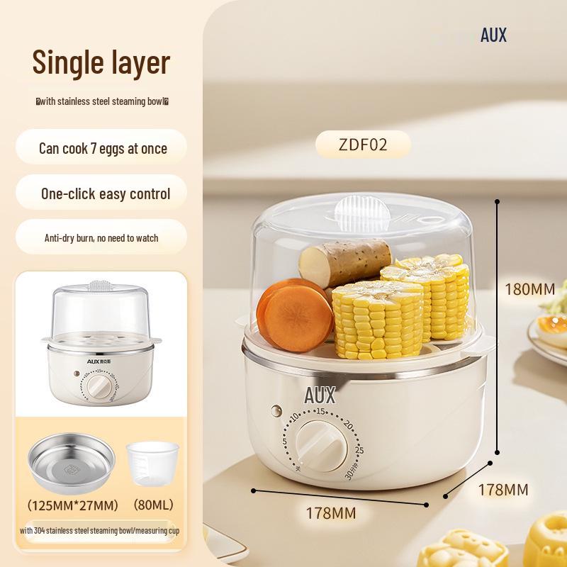 Compact Stainless Steel Automatic Egg Boiler with Auto-Off