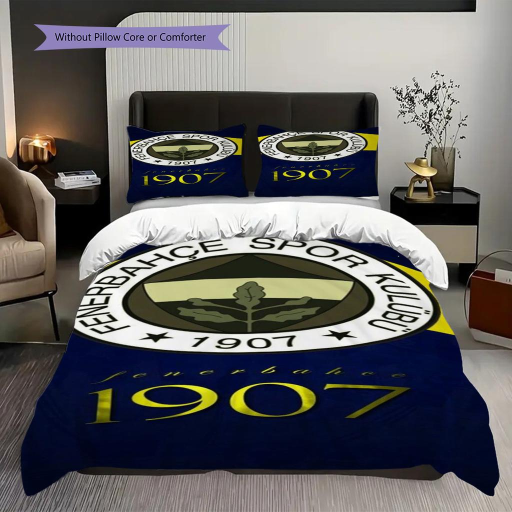 Set di tre pezzi Fenerbahe Heritage Pride (1 * copripiumino + 2 * federa, senza nucleo) Regalo di Natale e compleanno 2D Piatto Morbido e confortevole