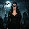 Comfortable Half Face Costume Masque Halloween Masque, Glitter Eye Horror Skull Bat Spider Dress Up Accessory for Cosplay Costume, Masquerade,