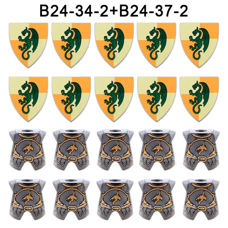 Medieval Castle Wolf Shield Building Blocks Military Knight Dragon Warrior Soldier Figures Accessories Weapon Helmet Bricks Toys