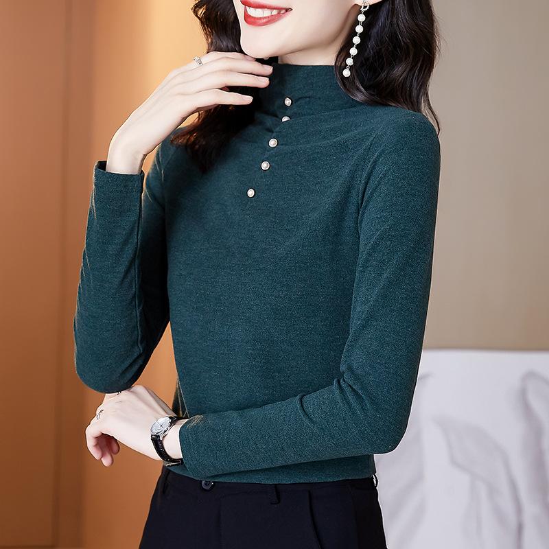 Half Turtleneck Base Shirt for Women In Autumn and Winter New Slim Fit Warm and Fur-fit Inner Wear for Outer Top