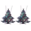 2D Christmas Tree Ornament Sun Catchers Stained Glass Stained Glass Effect Holiday Ornament Collectible Home Xmas Decoration