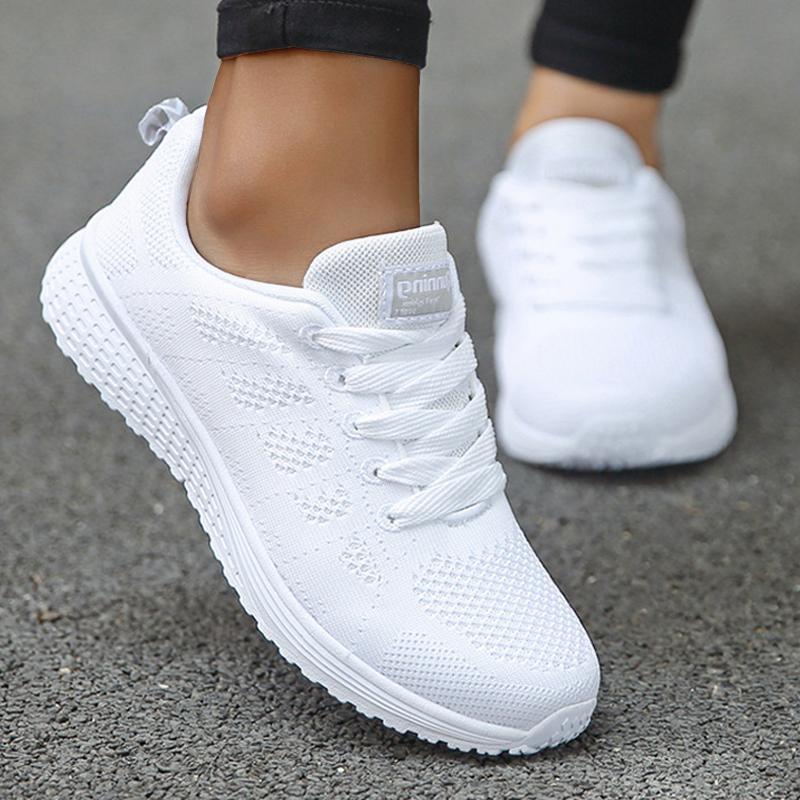 Women Casual Shoes Fashion Breathable Walking Mesh Flat Shoes Woman White Sneakers Women 2020 Tenis Feminino Female Shoes