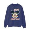 Disney Mens Mickey Mouse Jolly Christmas Glasses Sweatshirt