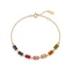 S925 Silver Gold-Plated Rainbow Zircon Bracelet with Multi-Color Gemstones - Luxurious Holiday Gift