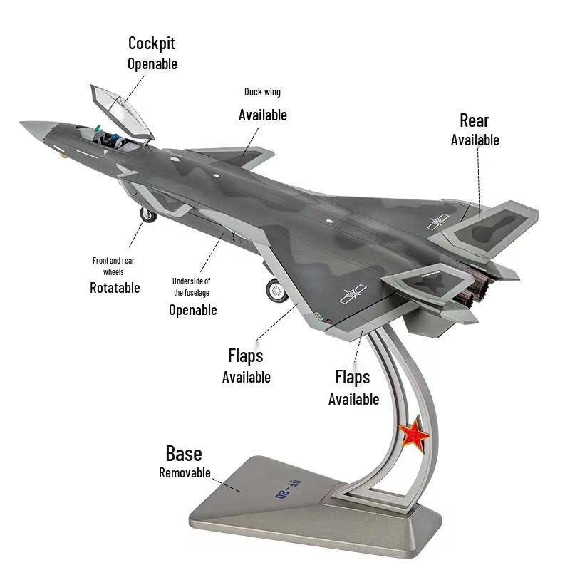 J-20 Stealth Fighter Alloy Model