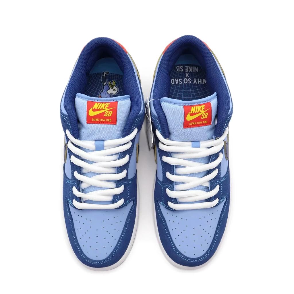 DX5549-400 Nike Dunk Low SB Why So Sad? Coastal Blue Speed Yellow Red (Men's)