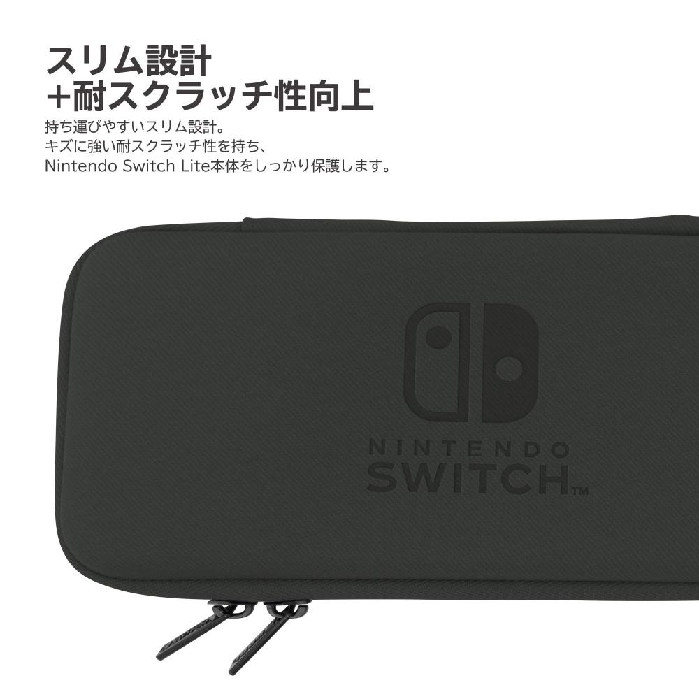 [Produto licenciado pela Nintendo] Bolsa rígida fina para Nintendo Switch Lite preta [compatível com Nintendo Switch Lite]