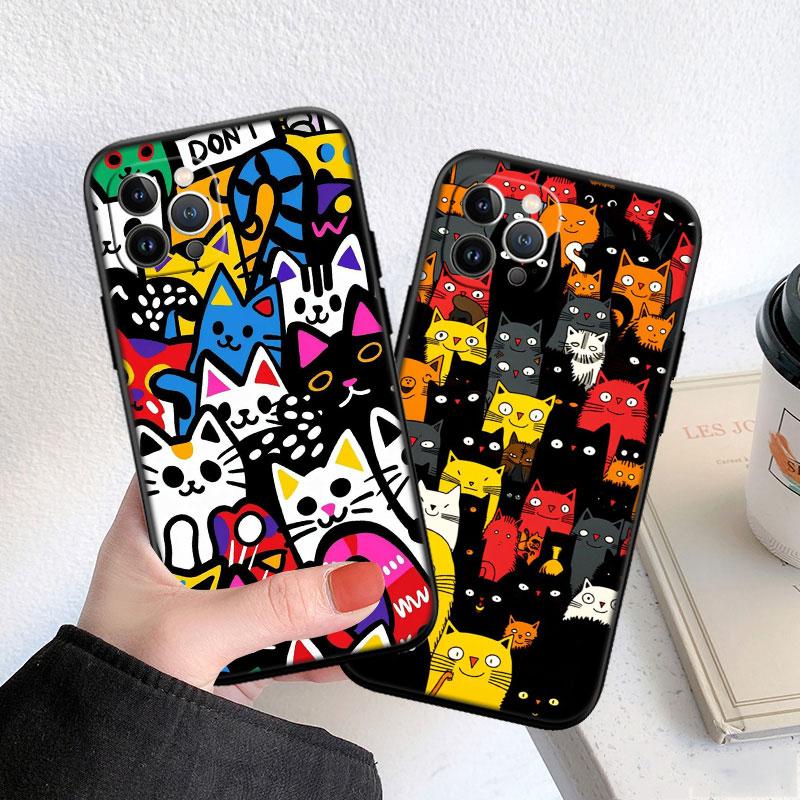 LO23 Cat Kitten Meow Soft Shell Phone Case for Samsung Galaxy S20 S21 S22 Ultra FE + Plus A21S A22 A24 A25 A26 A30 A30S A31