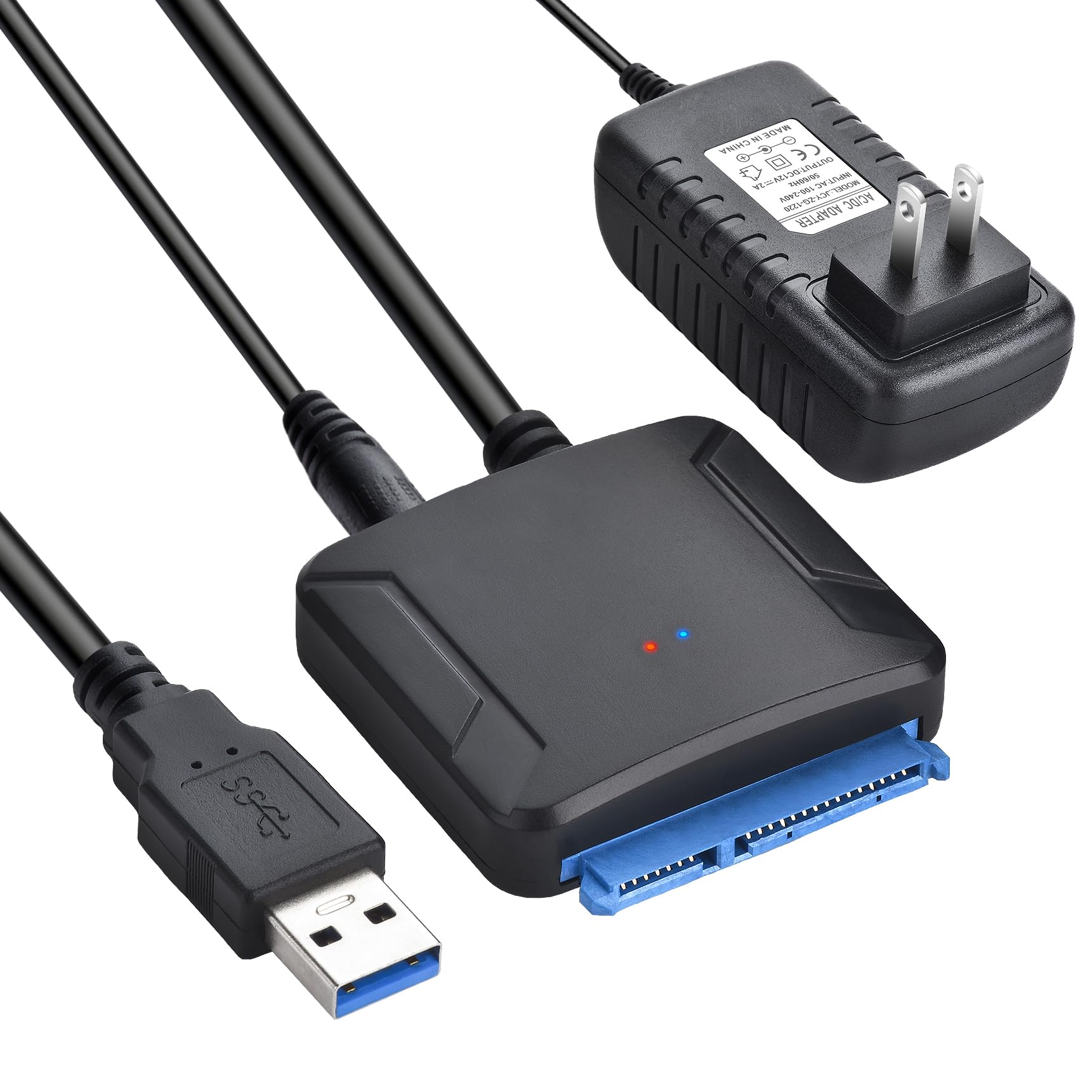 

SATA to USB Converter SATA to USB SATA3 to USB Converter Cable with Power Compatible with Windows Data Up to UASP Support Cable, 3.5/2.5-inch SSD/HDD