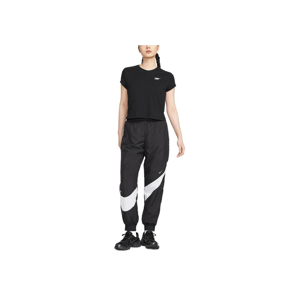 Nike Sportswear Club Comfortable Fashionable Short Fitted Versatile Short Sleeve Regular T-Shirt Women Tops Black HF9457-010