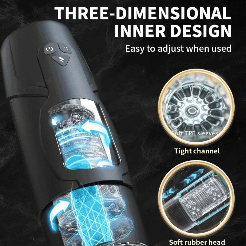 4 IN 1 Male Masturbation Automatic Telescopic Sucking Blowjob Vibrator Masturbator Cup Pussy Real Vagina Sex Toy Men Penis Exerciser Increase Erection