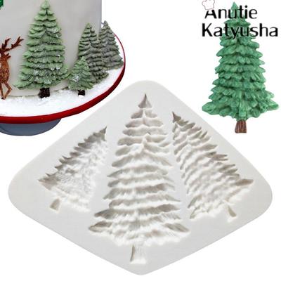 1 Stücke 3 Gitter Baum Silikon Fondantform Kuchen Dekorieren Werkzeug Schokoladenformen Sugarcraft Plätzchenform