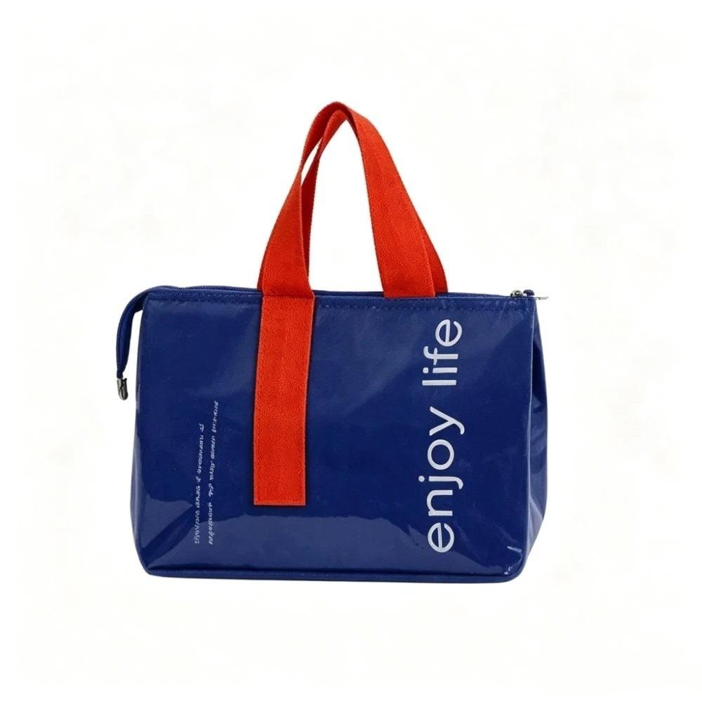 Solid Color Insulated Lunch Bag Large Capacity Thermal Picnic Bag Lunch Handbag Picnic