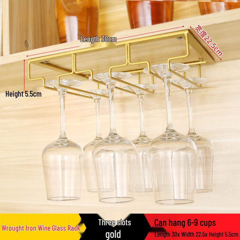 Red Wine Glass Hanging Rack for Stemware Display and Storage