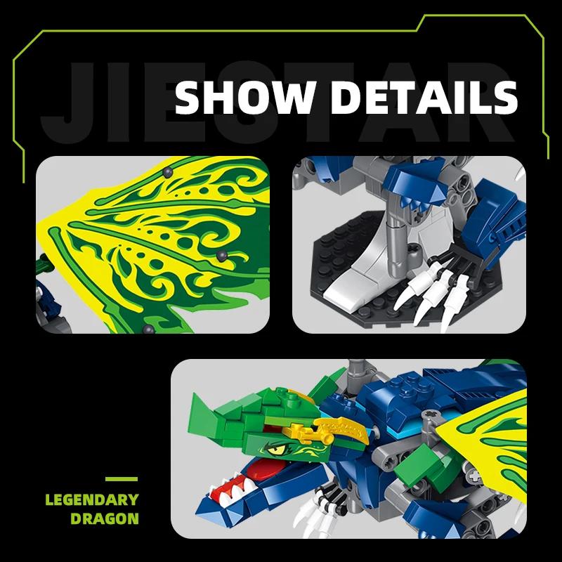 Non-Toxic 447Pcs Green Flying Dragon Building Blocks Classic Ancient Dragon Model Bricks Desktop Decoration Diy Toy For Kids Holiday Gifts