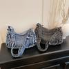 Borsa a tracolla grande da donna, in denim vintage, da pendolare, con tracolla a spalla