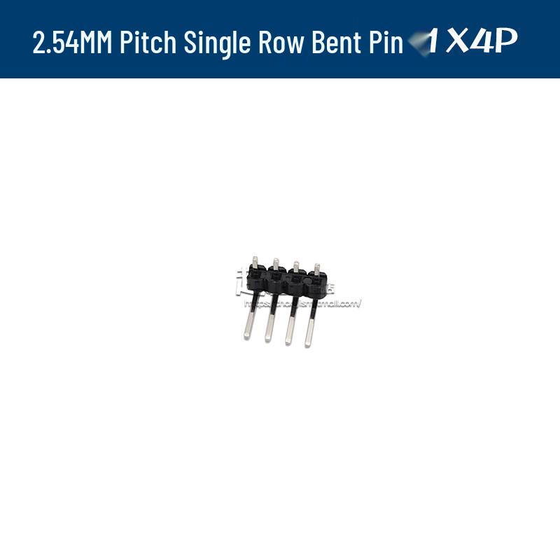 90° Dual Row Pin Header, 2.54MM Pitch, 1x2 to 1x40 Pins