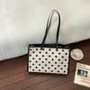 New Trendy Polka Dot Large-Capacity Tote Bag Niche Casual Simple Women'S Shoulder Bag Underarm Bag