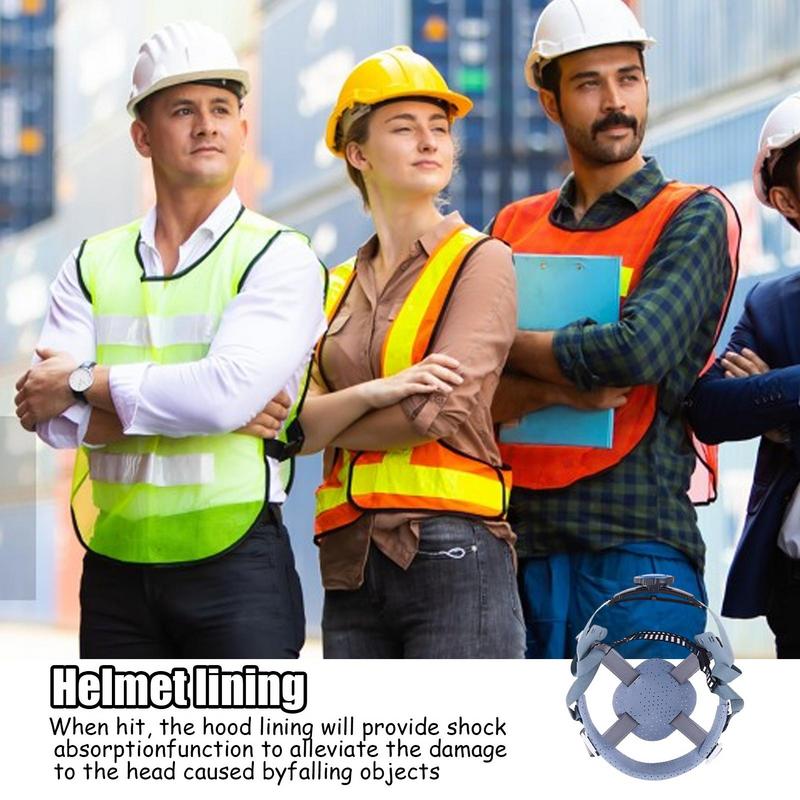 Hard Hat Liner Safety Hat Insert Replacement Shock Protection Safety Hat Accessories Adjustable Lock Strap Black&grey Head Belt