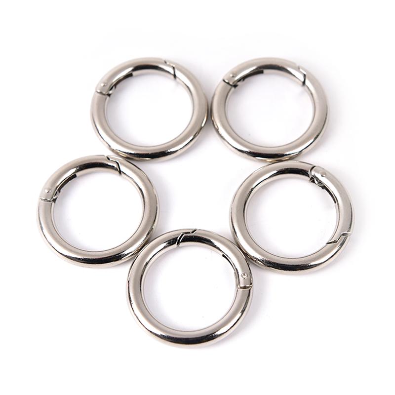 5Pcs Circle Metal Carabiner Hook Snap Round Clip Hook Keychain Outdoor 35Mm