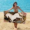 Künstlerischer Weißer Pferdedruck Strandtuch Schnelltrocknend Weiche Mikrofaser Für Sommer Strand Pool Camping
