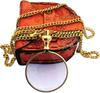 Brass Magnifying Glass Optical Magnifier Lens with Necklace Chain Monocle