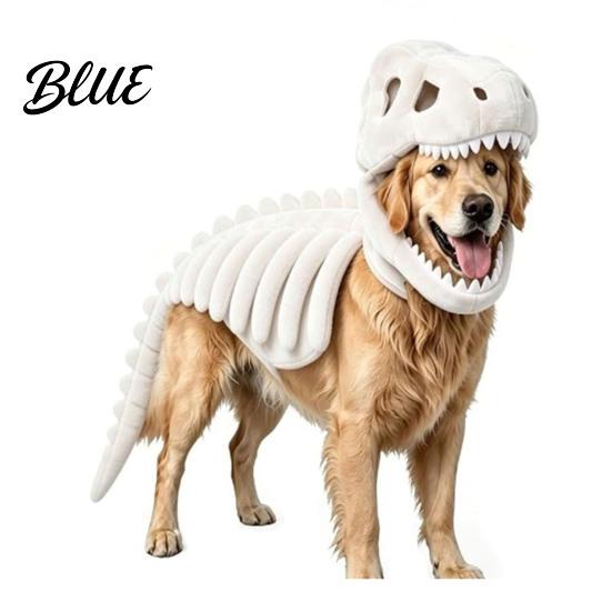 Divertente Costume da Festival per Animali Domestici Costume Scheletro di Dinosauro per Animali Domestici Apparel 3D Luminoso al Buio Halloween Cani Vestito Dino Gatti Cosplay Festa Festiva Divertente