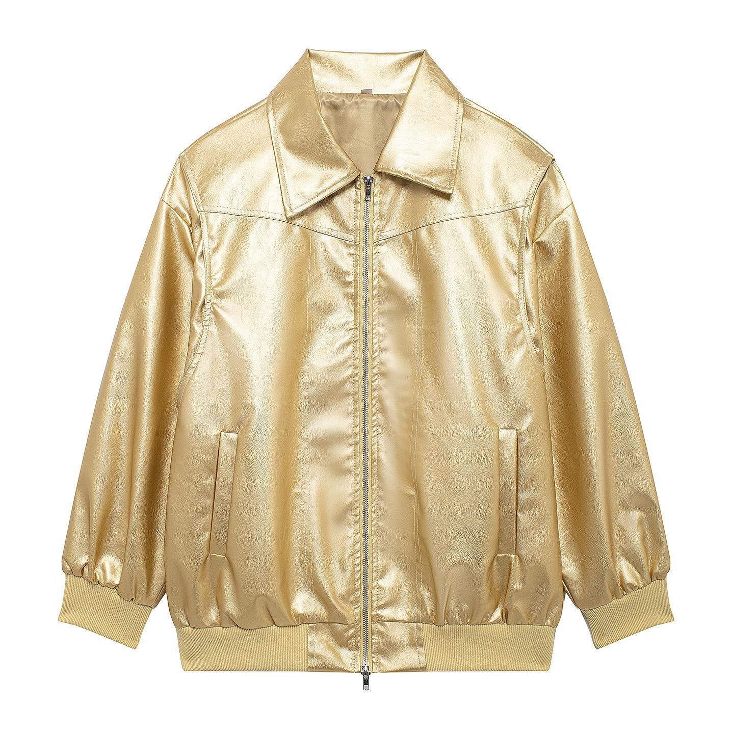 

Женские кожаные куртки-бомберы на молнии, пальто, контрастная строчка, лацкан, длинный рукав, куртка, мотоциклетная верхняя одежда, топы XL