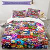 3pcs Brawl Stars Bedding Set Duvet Cover Closure Includes 1 Duvet Cover & 2 Pillowcases, Soft and Comfortable for All Seasons.