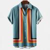 Hawaiianische Herren Strandhemden Urlaub Sommer Mode Lässig Kurzarm Streifenmuster Locker Streetwear Lustig Floral Kostenloser Versand