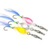 10pcs Twisted Hard Baits 360 Degree Rotating Wobbler Jigging Baits Spoon Lures Artificial Spinnerbaits with Feather Hook