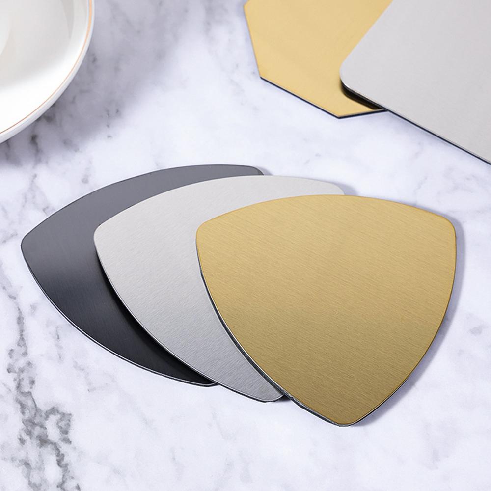 Edelstahl Untersetzer Tischmatte Café Rutschfeste Unterlage Isolierplatzset Bar Esstisch Dekor Zuhause Schlichte Foto-Requisiten