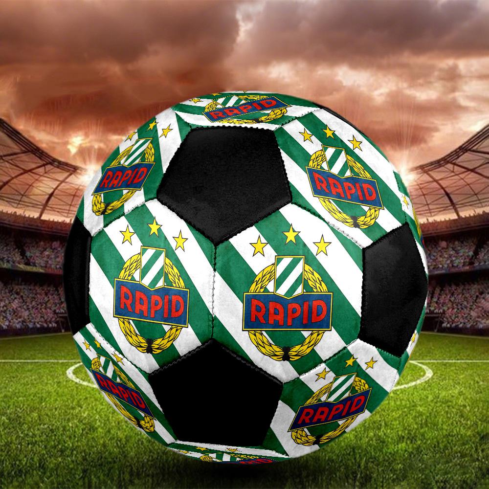 Rapid Vienna Soccer Ball Colorful All Ages Machine Stitched PVC Competition Ready Durable High-Bounce.SIZE5