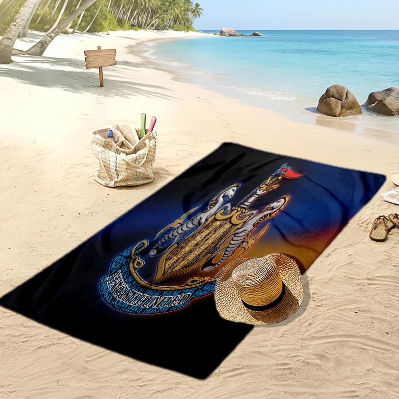 Asciugamano da Spiaggia con Stampa del Newcastle United Football, Asciugamano Grande Morbido ad Asciugatura Rapida per Spiaggia Campeggio Nuoto