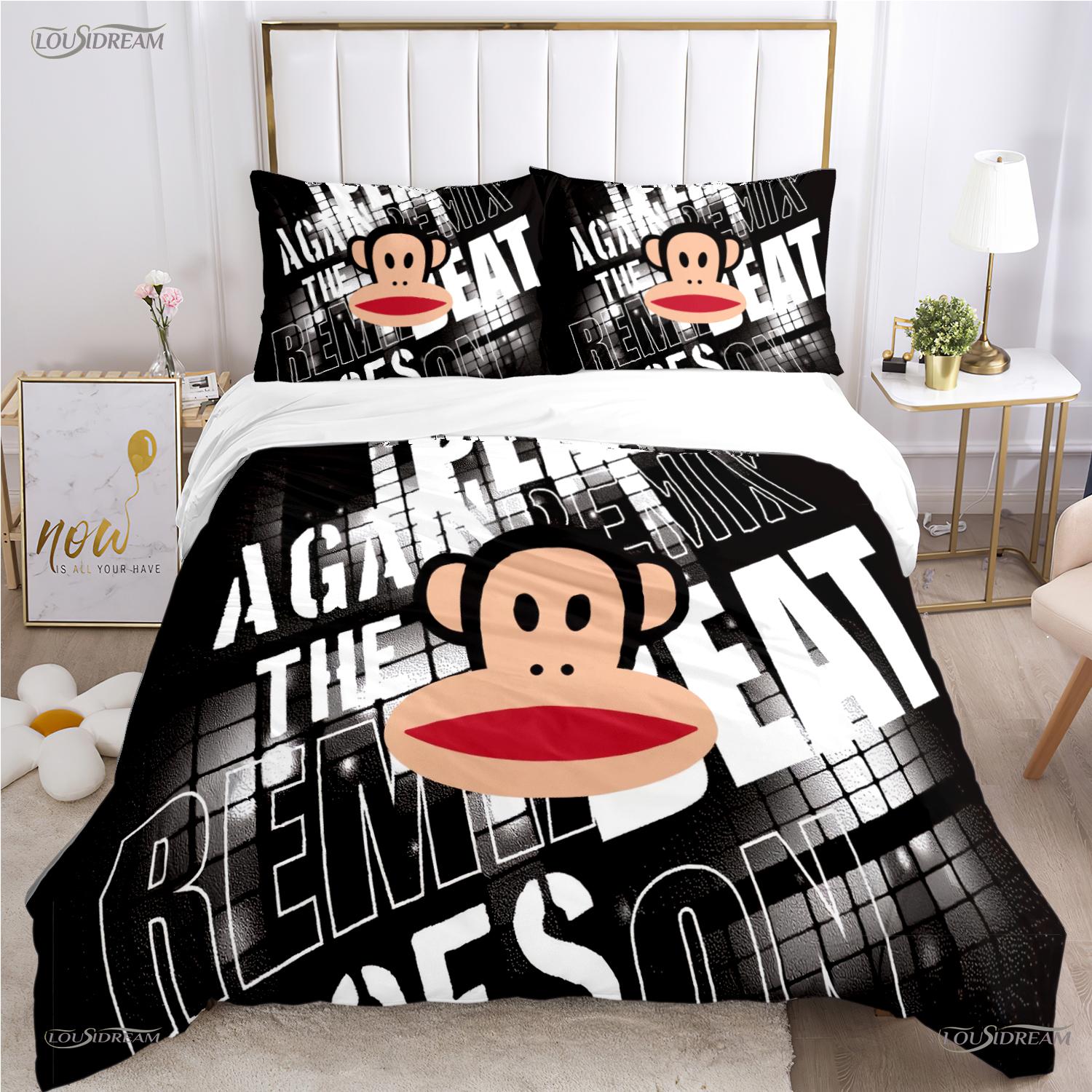 

Cute P-Paul F-Frank Cartoon Anime Duvet Cover Funny Kawaii Bedding Set Soft Quilt Cover And Pillowcases Single/Double/Queen/King US Twin(172*218cm)3pcs