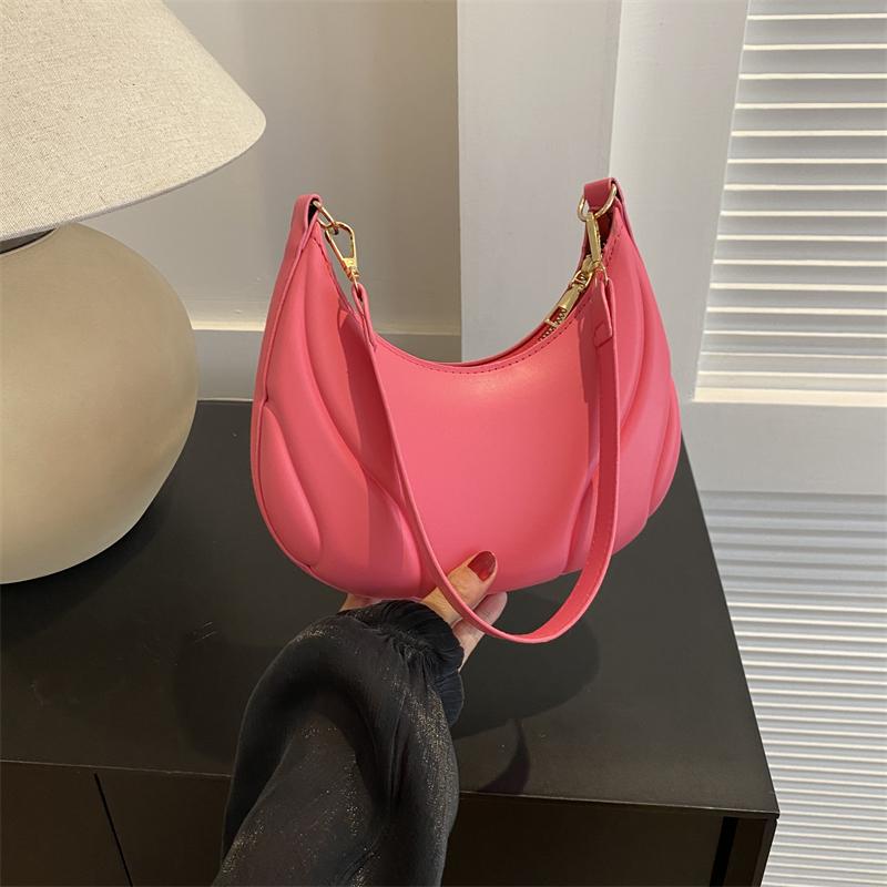 Sac pour FEMME en Polyuréthane Couleur Pure à Épaule Unique Sac à Chaîne Tendance Sac Bandoulière Sac Sous-Bras