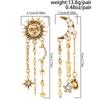 Ingemark Boho Exquisite Imitation Pearl Moon Star Drop Earrings for Women Metal Tassel Chain Hanging Earrings New Jewelry Gift
