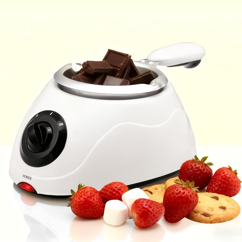 MultiOutools Mini Elektryczny Zestaw do Fondue z Widelczykami do Maczania, Garnek do Fondue do Rozpuszczania Czekolady i Cukierków, akcesoria kuchenne