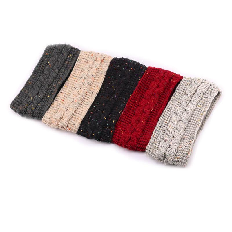 Beige Warm Sports Headband Ear Protection Cover New Autumn and Winter Knitted Headband Women Velvet Hair Accessories Headband