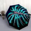 1pc Monstera Leaf Pattern Automatic Folding Umbrella, Heavy Duty 8 Rib Iron Frame,  Suitable for Travel, Daily Use, Birthday, Decor Gift  73