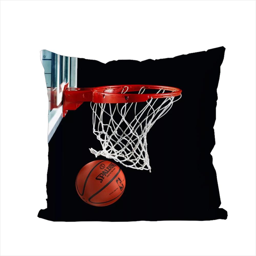 Poszewka na poduszkę do koszykówki na samochód, sofę, dekoracyjna do domu, dwustronny nadruk, pluszowa, kwadratowa poduszka dekoracyjna, poszewka na poduszkę