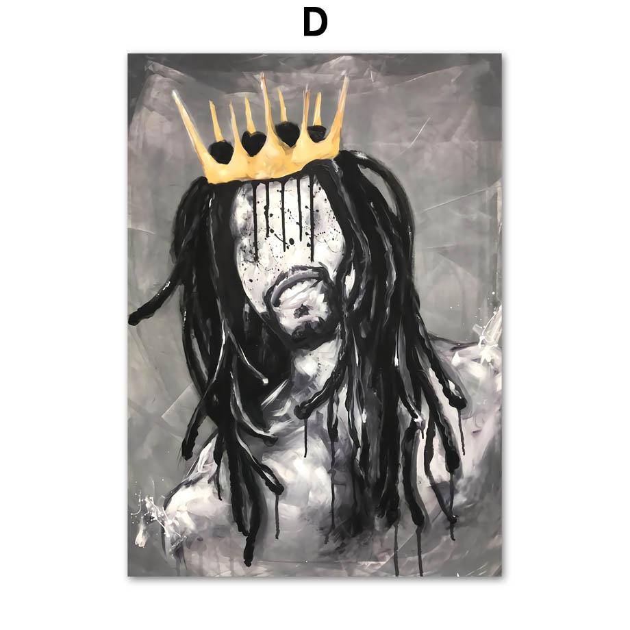 Afrika Engel Königin Schwarz Mädchen Junge Nordic Poster Und Drucke Wand Kunst Leinwand Malerei Wand Bilder Für Wohnzimmer Club decor