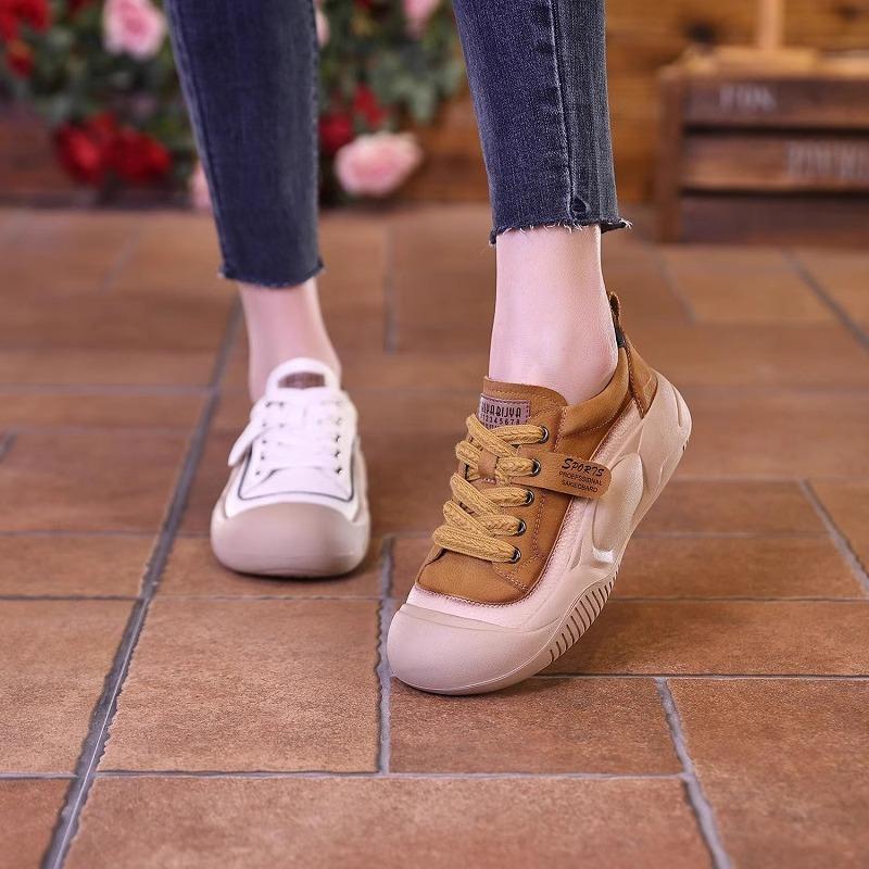 Pavasario ir rudens nauji universalūs storapadžiai retro vienviečiai batai, minkšti ir patogūs, aukštinantys moteriški laisvalaikio batai