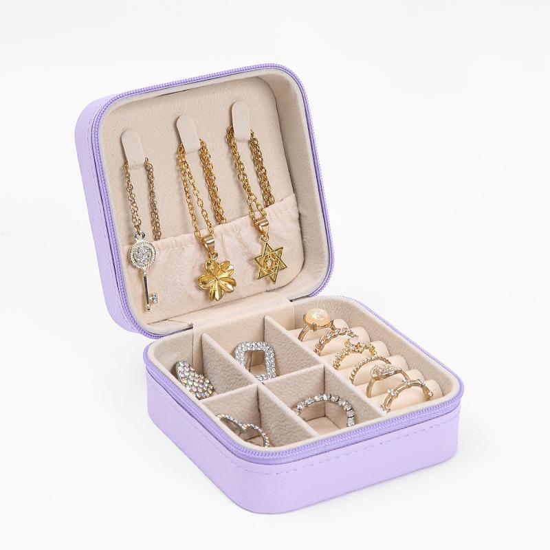 Jewelry storage box High-grade anti-oxidation stud earrings, necklace, jewelry ring grid desktop large-capacity display box