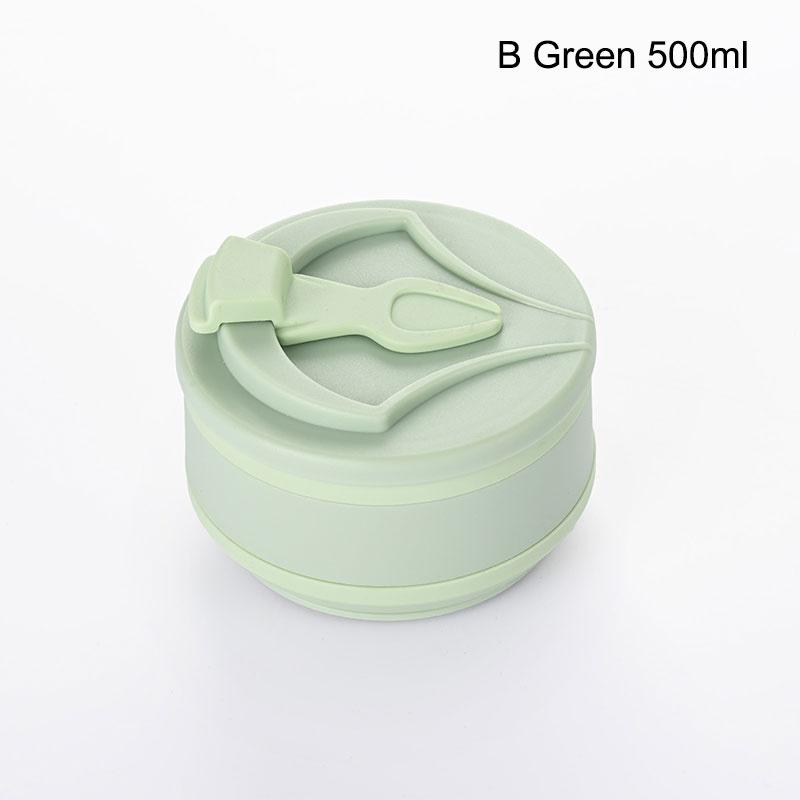

Силіконова портативна складна чашка Пляшка з водою Висувна компресійна чашка для спорту на відкритому повітрі, яка складається, стійка до високих температур 500ml зелений